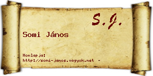 Somi János névjegykártya